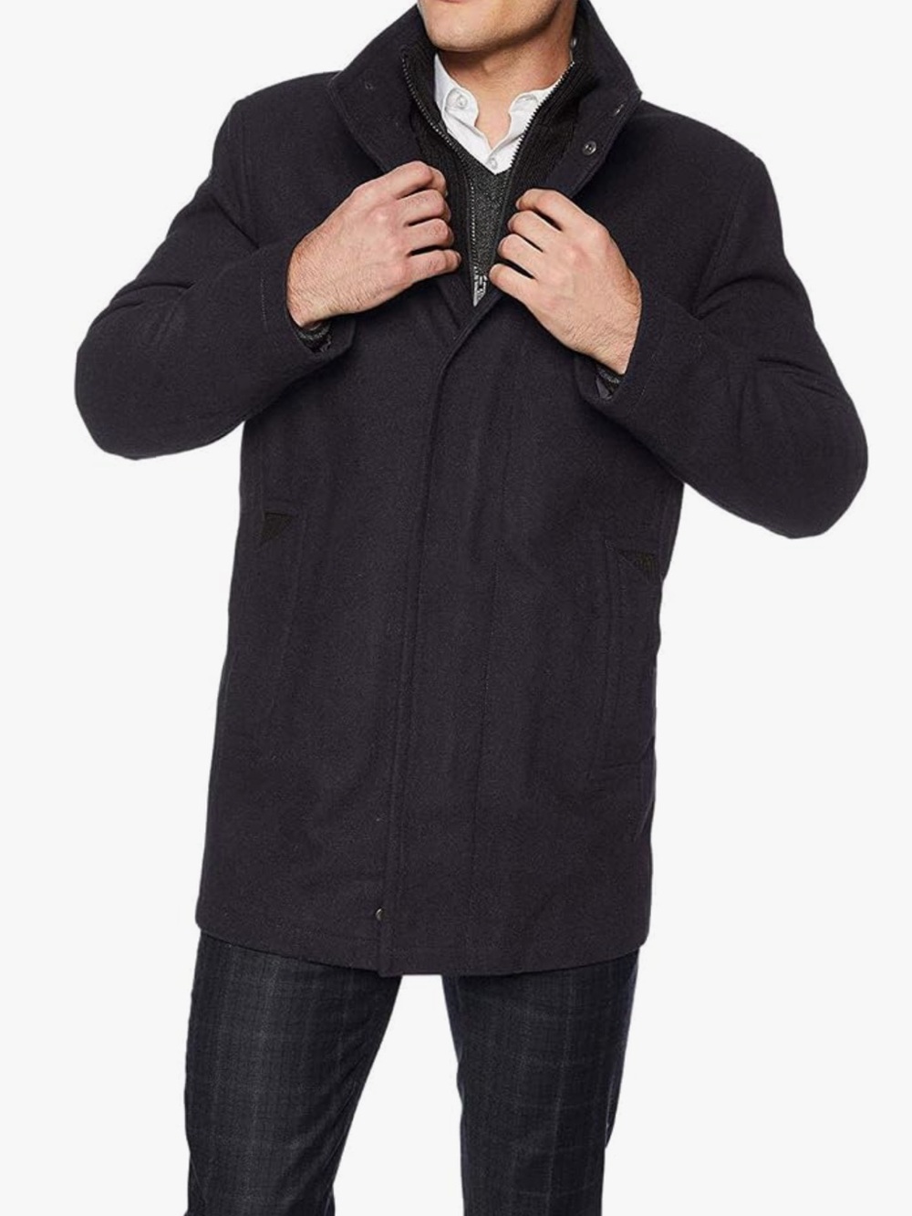 Ted Baker Navy Zip-Up Cardigan with Printed Lining